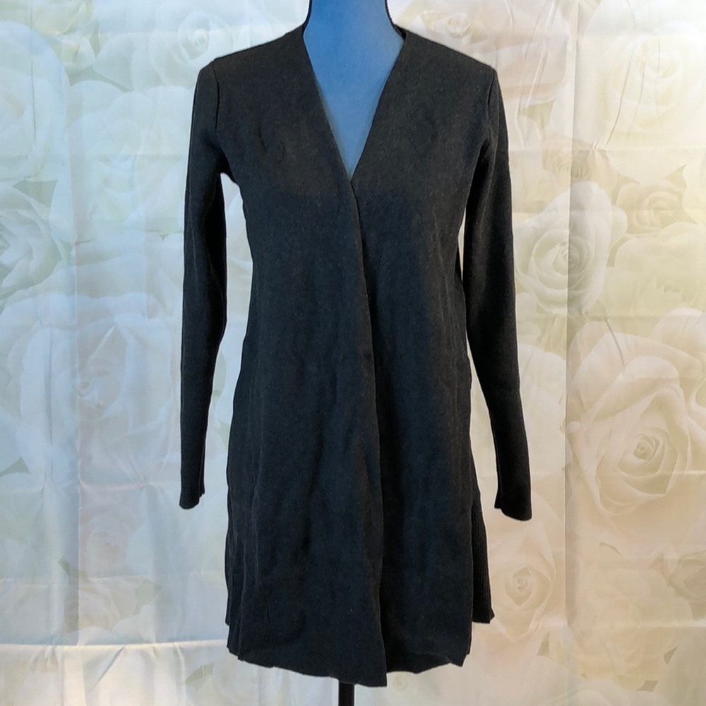 Gray cardigan sweater